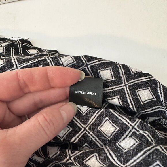 Shaquille O'Neil Mens Black & White Geometric Short Sleeve Collared Shirt Top 3X - Picture 10 of 10